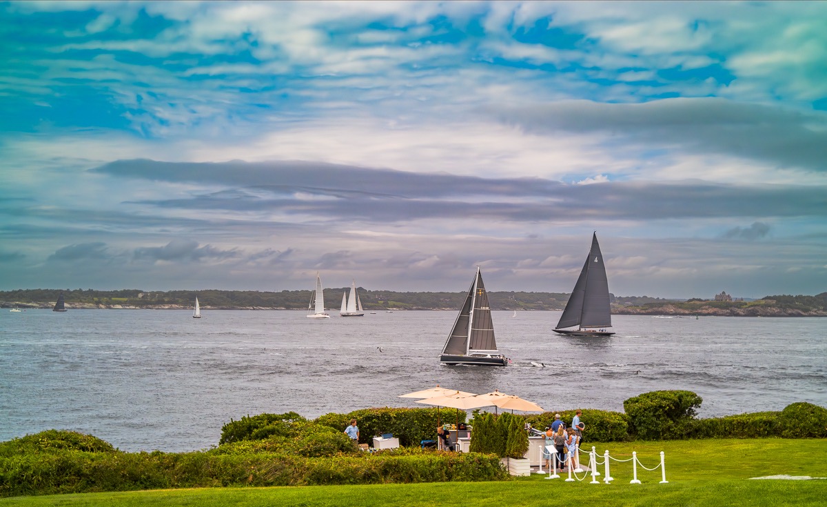The view from Castle Hill out across the passage in Narragansett Bay